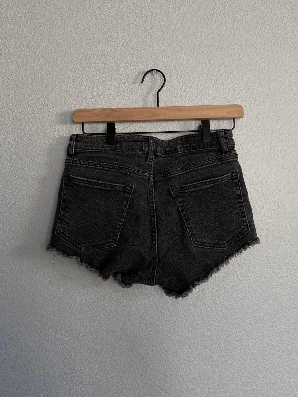 Divided Black High-Rise Frayed Denim Shorts